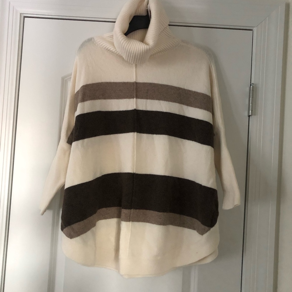 LOFT Striped Shirttail Sweater - Picture 2 of 6